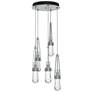 Link 13" Wide 5-Light Vintage Platinum Long Pendant With Clear Glass S