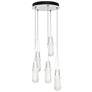 Link 13" Wide 5-Light White Long Pendant With Clear Bubble Glass Shade