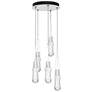 Link 13" Wide 5-Light White Long Pendant With Clear Glass Shade