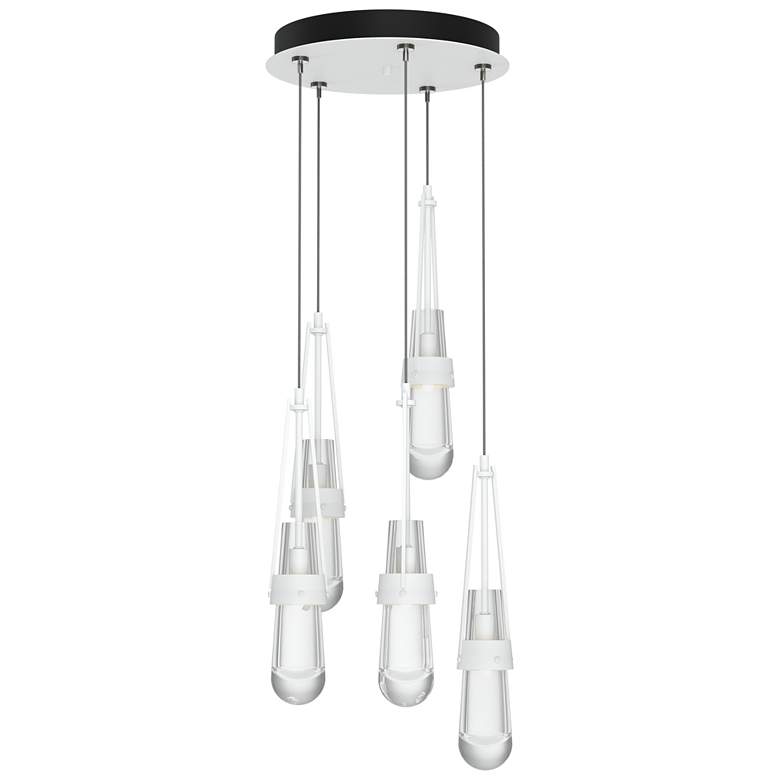 Image 1 Link 13" Wide 5-Light White Standard Pendant With Clear Glass Shade