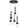 Link 13"W 5-Light Black Standard Pendant w/ Clear White Threaded Shade