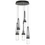 Link 13"W 5-Light Iron Standard Pendant w/ Clear White Threaded Shade
