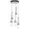 Link 13"W 5-Light Platinum Long Pendant w/ Clear White Threaded Glass
