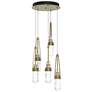 Link 13"W 5-Light Soft Gold Standard Pendant w/ Clear White Threaded S