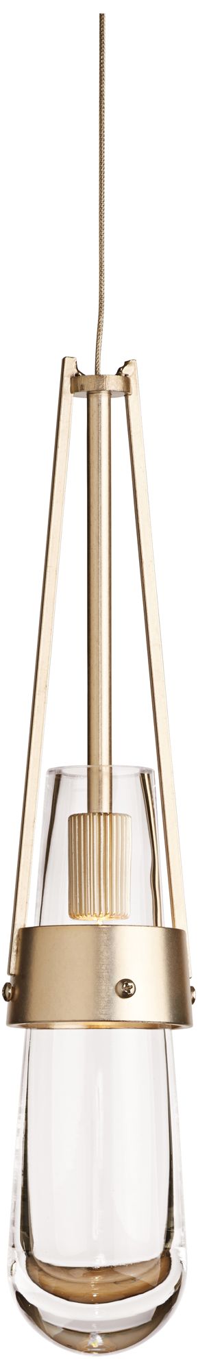 Image 2 Link 2.9"W Soft Gold Low Voltage Mini Pendant With Clear Glass Shade