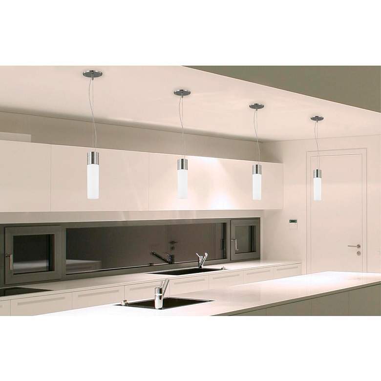 Image 2 Link 2 3/4" Wide Brushed Nickel Cylinder LED Mini Pendant more views