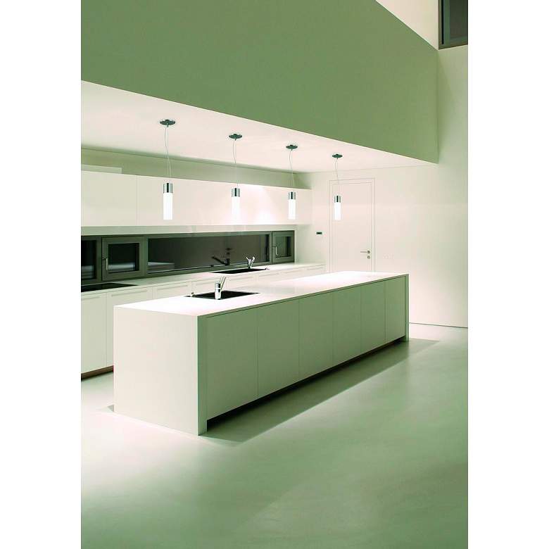 Image 3 Link 2 3/4" Wide Brushed Nickel Cylinder LED Mini Pendant more views