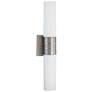 Link 2 Light 21" High Wall Sconce with White Glass - Brushed Nickel
