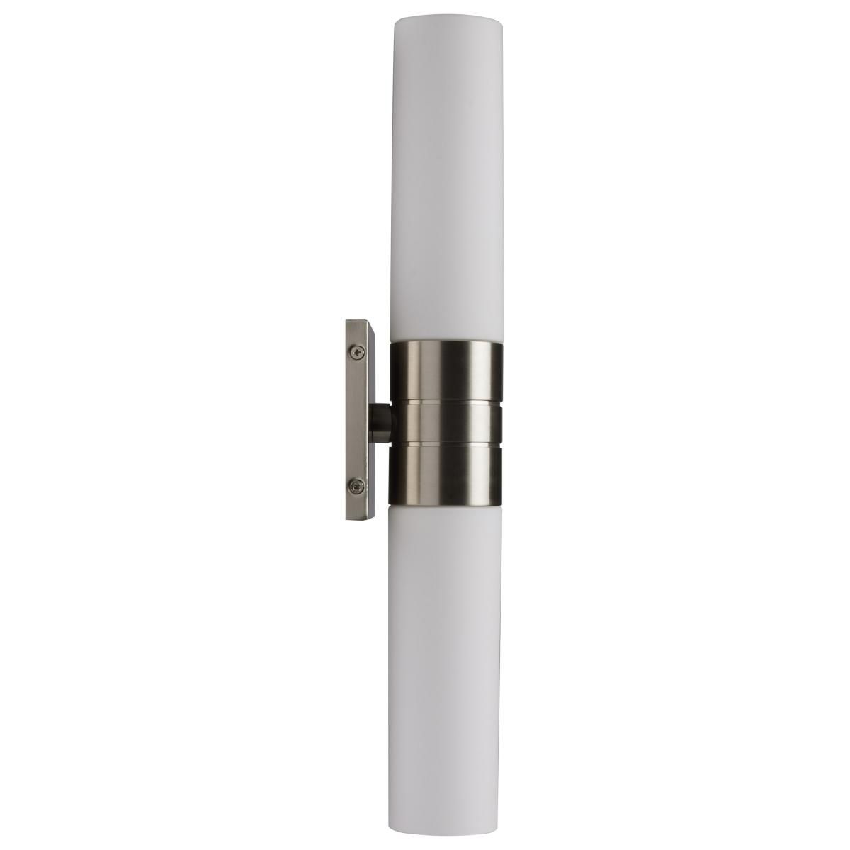 Image 4 Link 2 Light 21" High Wall Sconce with White Glass - Brushed Nickel more views