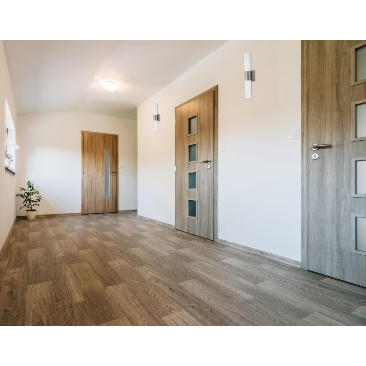 Link 2 Light 21" High Wall Sconce with White Glass - Brushed Nickel