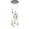 Link 20.5" 9-Light Round Bronze Long Pendant with Clear Bubble Glass