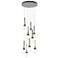 Link 20.5" 9-Light Round Dark Smoke Long Pendant with Clear Bubble Gla