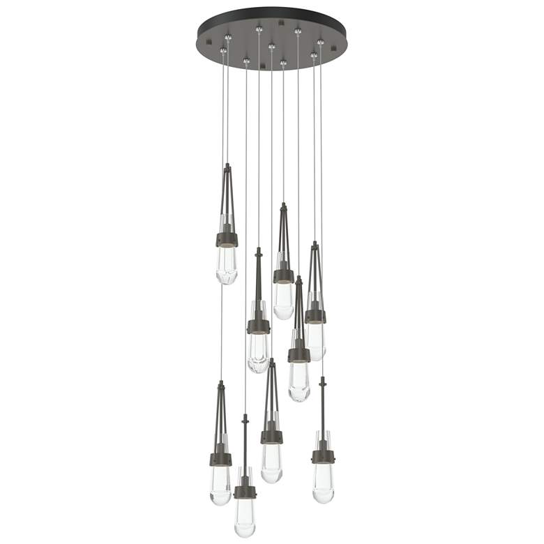 Image 1 Link 20.5 inch 9-Light Round Dark Smoke Long Pendant with Clear Glass
