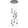Link 20.5" 9-Light Round Iron Long Pendant w/ Clear Glass & White