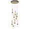 Link 20.5" 9-Light Round Modern Brass Long Pendant with Clear Glass