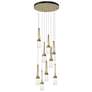 Link 20.5" 9-Light Round Modern Brass Long Pendant with Clear Glass