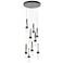 Link 20.5" 9-Light Round Rubbed Bronze Long Pendant w/ Clear Glass &#3