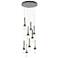 Link 20.5" 9-Light Round Rubbed Bronze Long Pendant with Bubble Glass