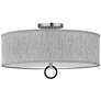 Link 23 3/4" Wide Nickel with Gray Linen Shade Ceiling Light