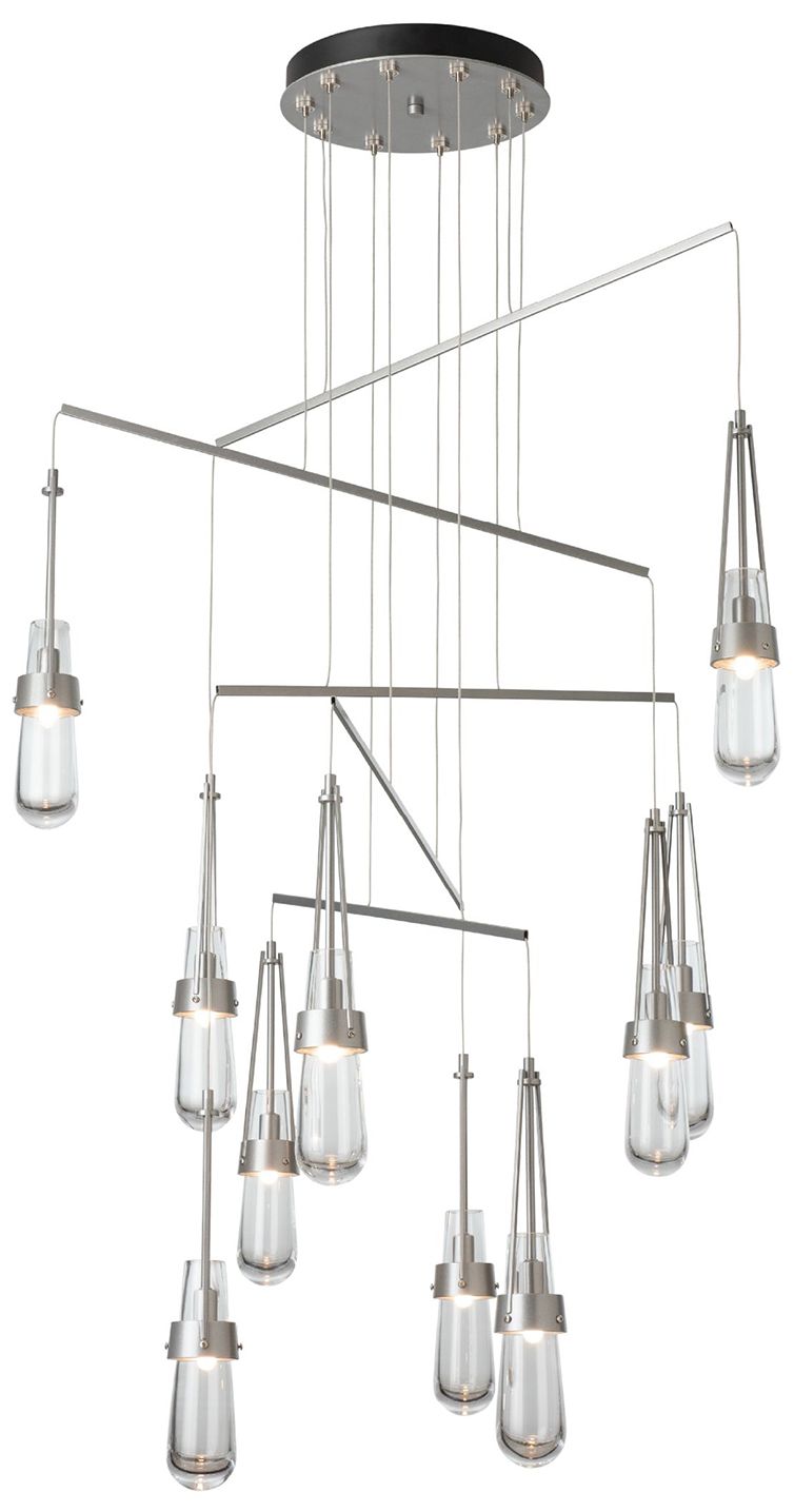 Link 35" Wide 10-Light Vintage Platinum Pendant