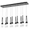 Link 44.5" Rectangular Black Long Pendant with Clear Glass