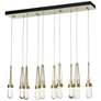 Link 44.5" Rectangular Brass Long Pendant with Clear Glass &#38; White