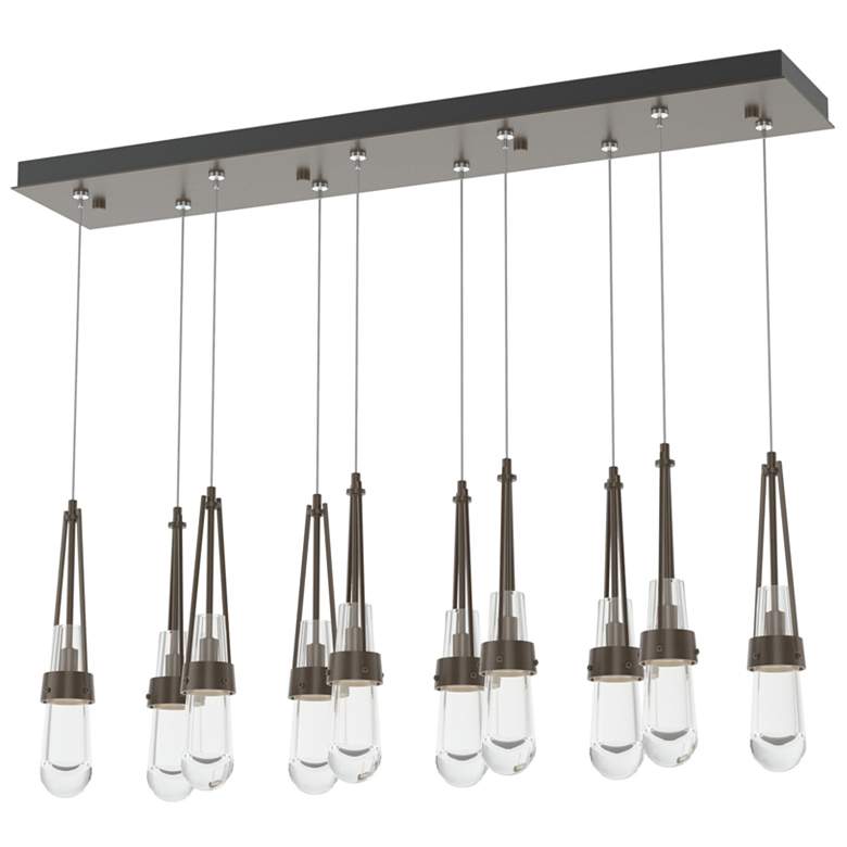 Image 1 Link 44.5" Rectangular Bronze Long Pendant with Clear Glass