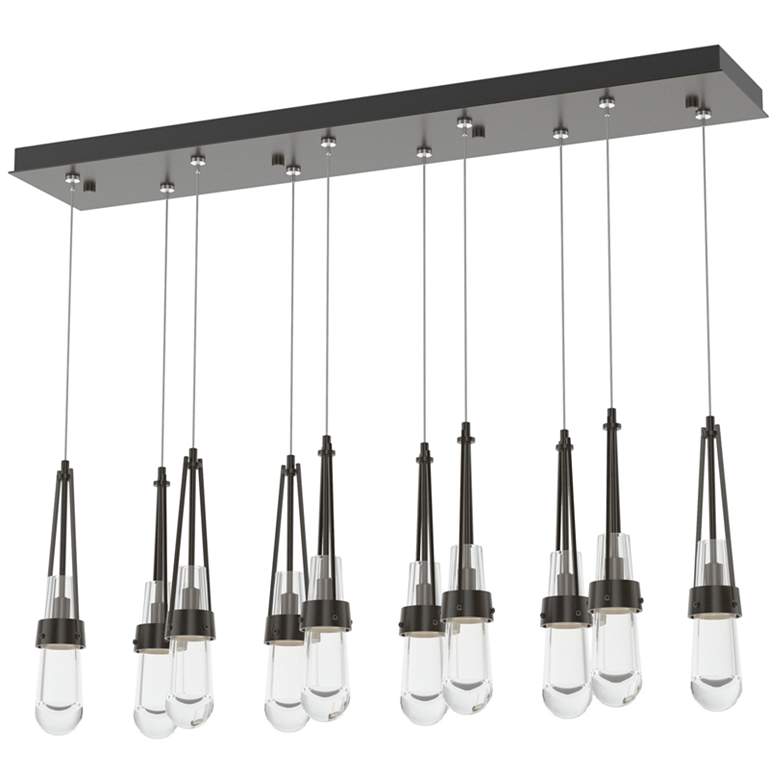 Image 1 Link 44.5" Rectangular Oil Rubbed Bronze Long Pendant with Clear Glass