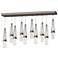 Link 44.5" Rectangular Rubbed Bronze Long Pendant w/ Clear Bubble Glas