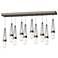 Link 44.5" Rectangular Rubbed Bronze Long Pendant w/ Clear Glass &