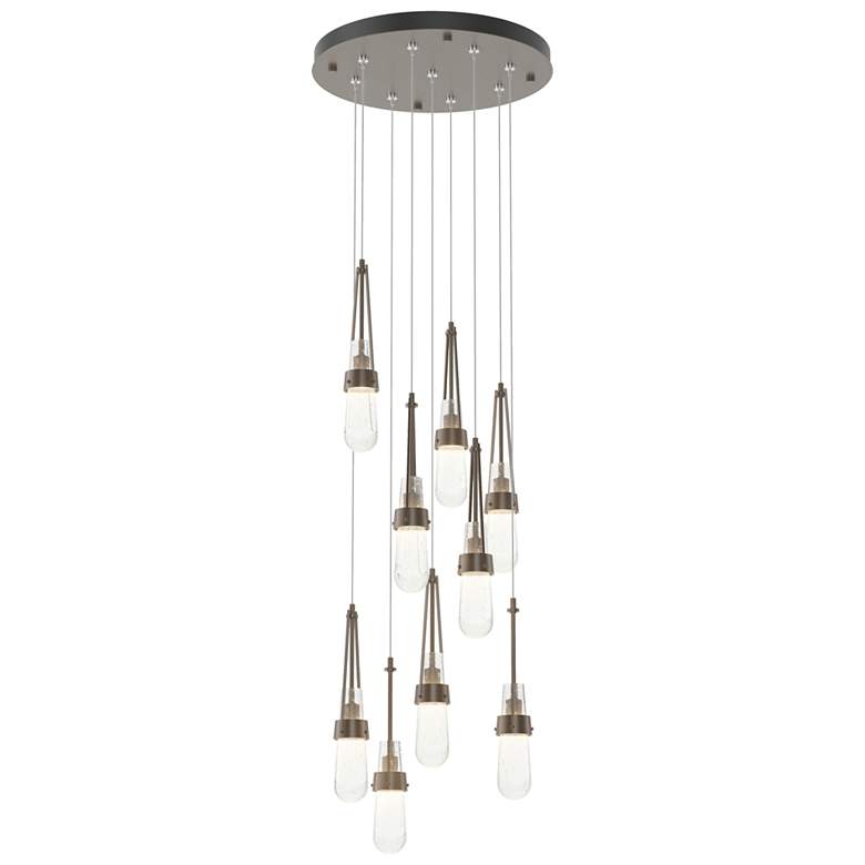 Image 1 Link 9-Light Blown Round Pendant - Bronze - Clear Bubble