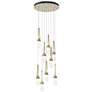 Link 9-Light Blown Round Pendant - Modern Brass - Clear - White Threading