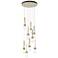 Link 9-Light Blown Round Pendant - Modern Brass - Clear - White Threading
