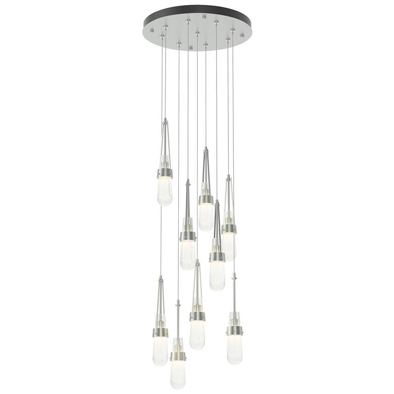 Image 1 Link 9-Light Blown Round Pendant - Platinum - Clear Bubble