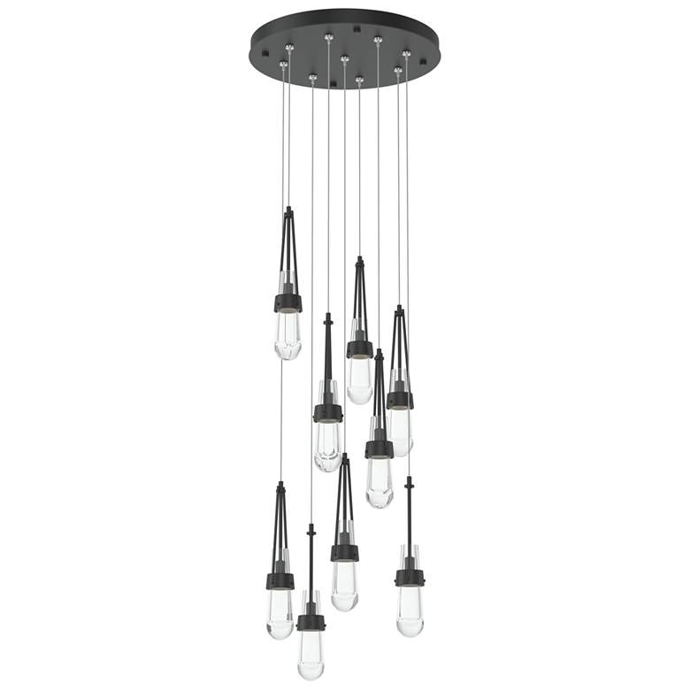 Image 1 Link 9-Light Clear Round Pendant - Black - Clear