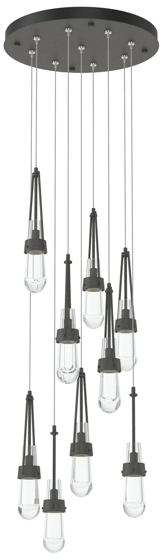 Link 9-Light Clear Round Pendant - Iron - Clear - Made to Order
