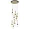 Link 9-Light Clear Round Pendant - Modern Brass - Clear