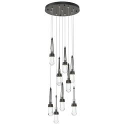 Link 9-Light Clear Round Pendant - Oil Rubbed Bronze - Clear