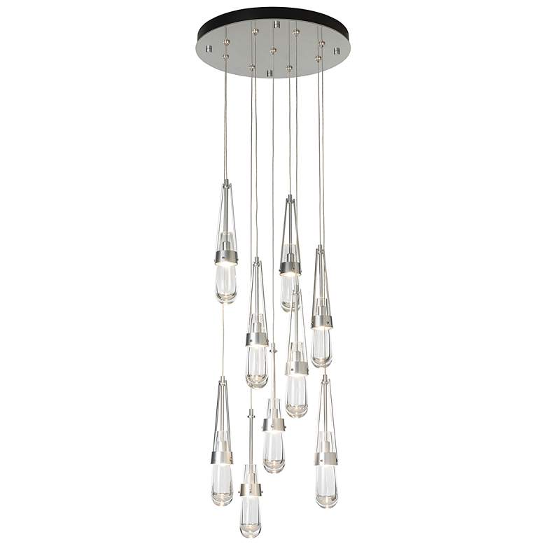 Image 1 Link 9-Light Round Pendant - Sterling - Clear Glass - Standard Height