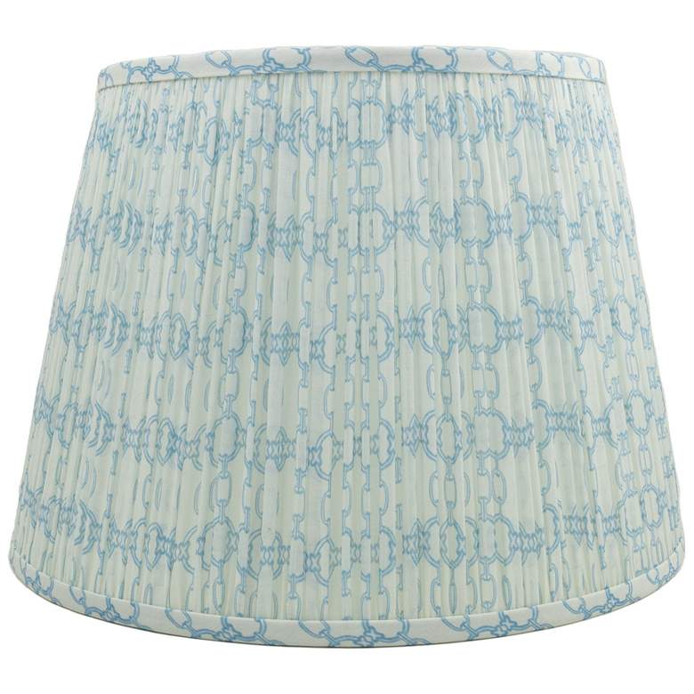 Image 1 Link Blue and White Print Softback Lamp Shade 10x12x8 (Spider)