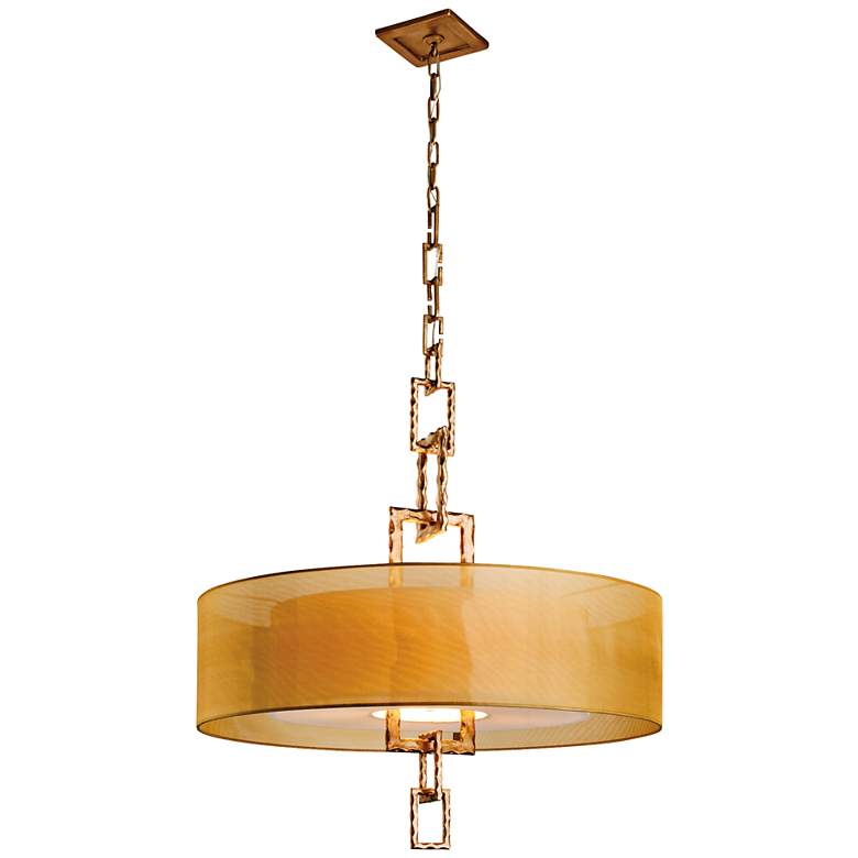 Image 1 Link Bronze Leaf 32" Wide Hand-Forged Iron Chandelier