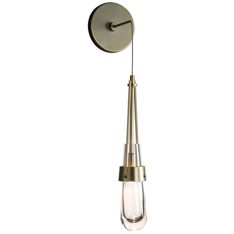 Image 1 Link Clear Glass Modern Brass Low Voltage Sconce With Clear Glass