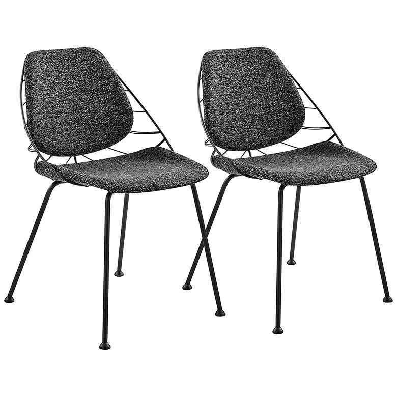 Image 1 Linnea Black Fabric Side Chairs Set of 2