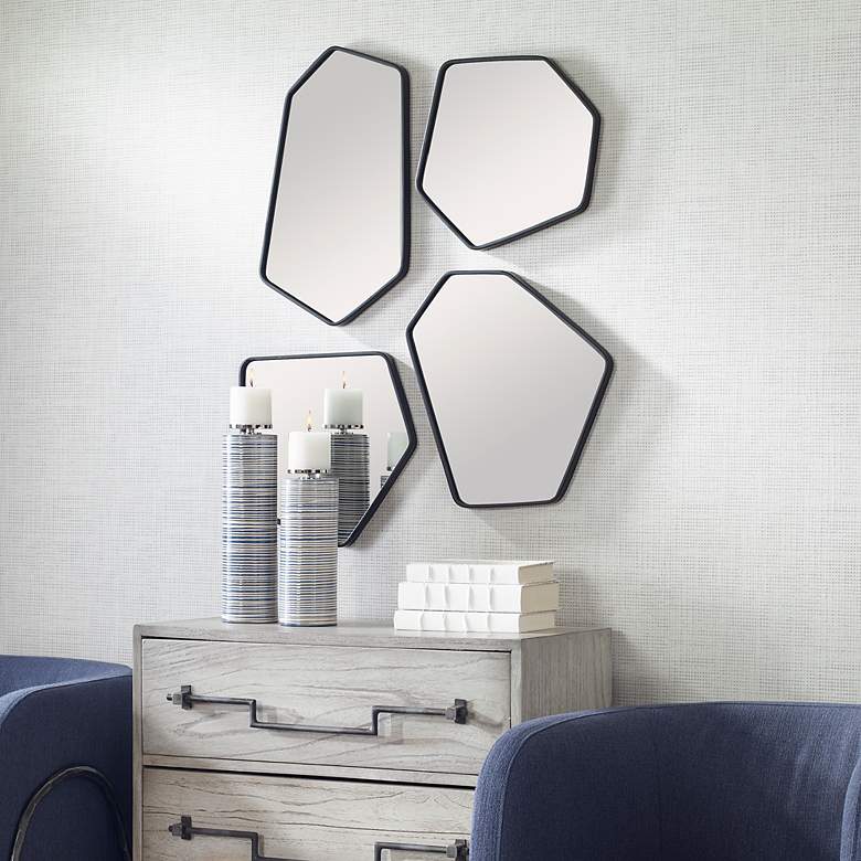 Image 3 Linneah Black Set of 4 Mirrors more views