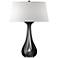 Lino 25.3" High Black Table Lamp With Flax Shade