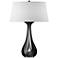 Lino 25.3" High Black Table Lamp With Natural Anna Shade