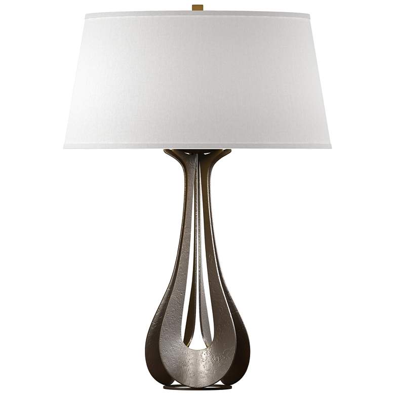 Image 1 Lino 25.3 inch High Bronze Table Lamp With Flax Shade