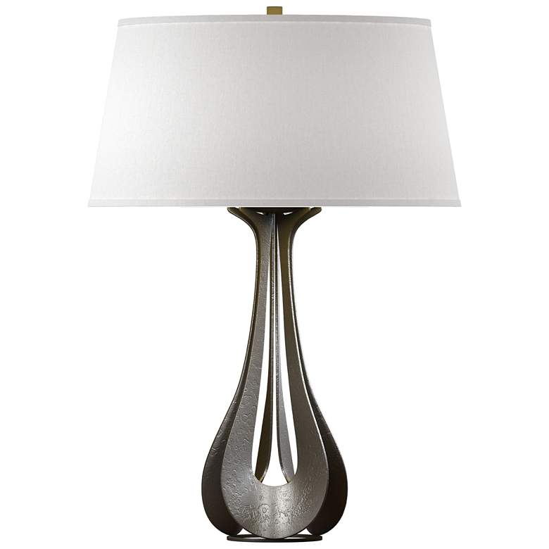 Image 1 Lino 25.3" High Dark Smoke Table Lamp With Flax Shade