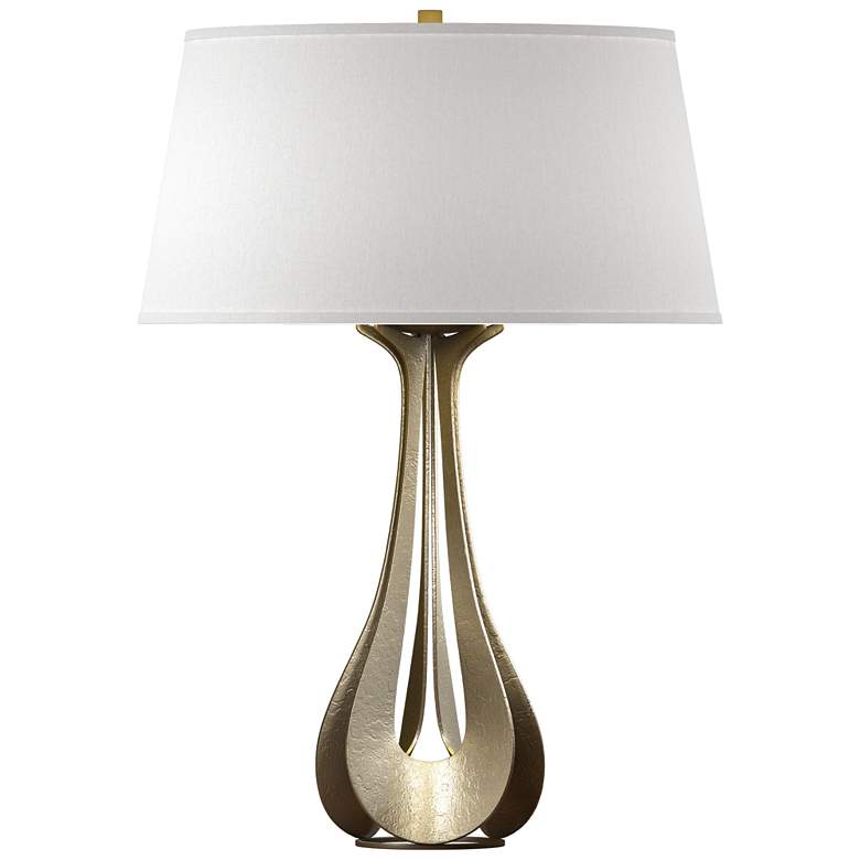 Image 1 Lino 25.3 inch High Soft Gold Table Lamp With Flax Shade