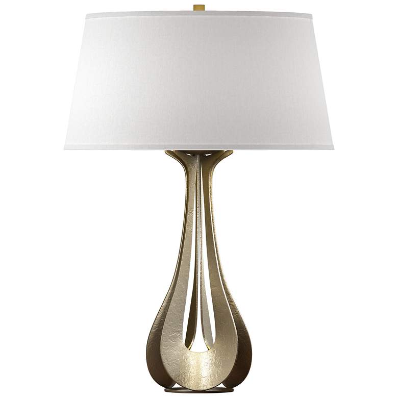 Image 1 Lino 25.3" High Soft Gold Table Lamp With Flax Shade